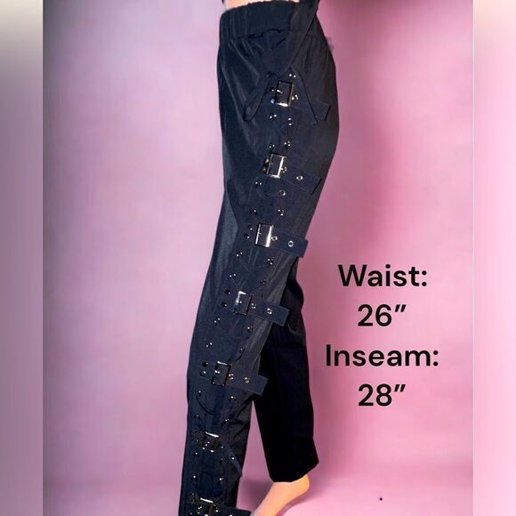 Lace-up l High waist l Pants l High Stretch Mesh Top l 2-piece set l New - Picture 6 of 11